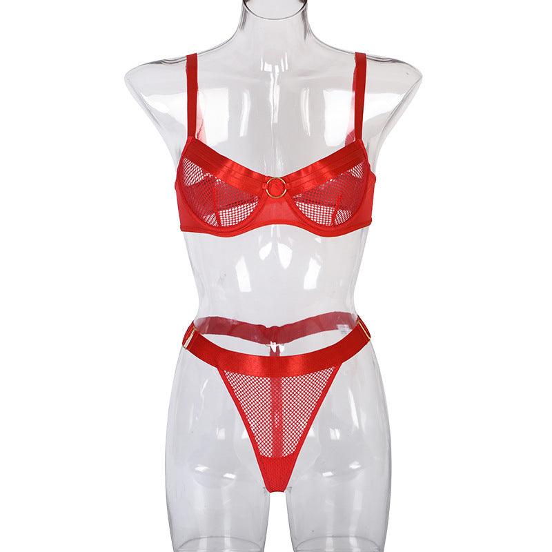 Mesh Stitching Ladies Sexy Lingerie Set