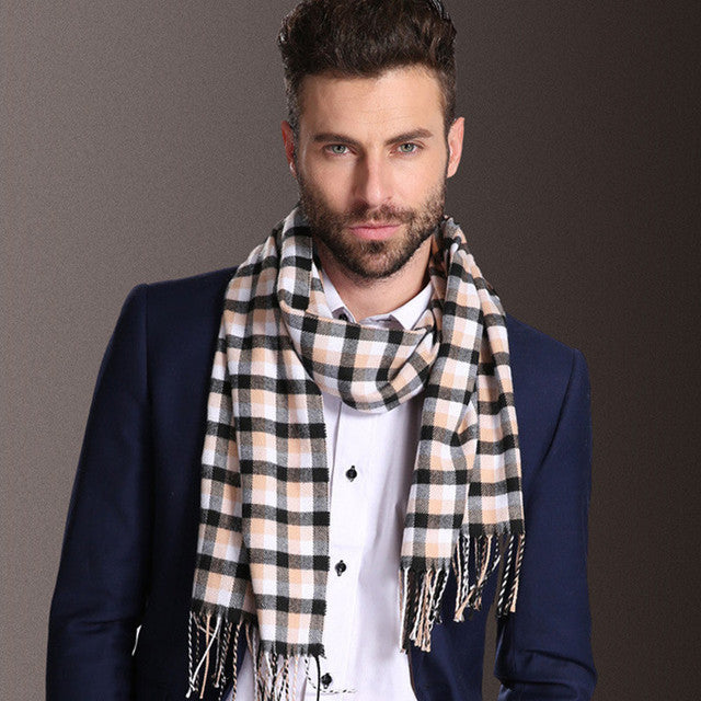 New Europe Fashion Shawl Scarves Men Winter Warm Tartan - myETYN