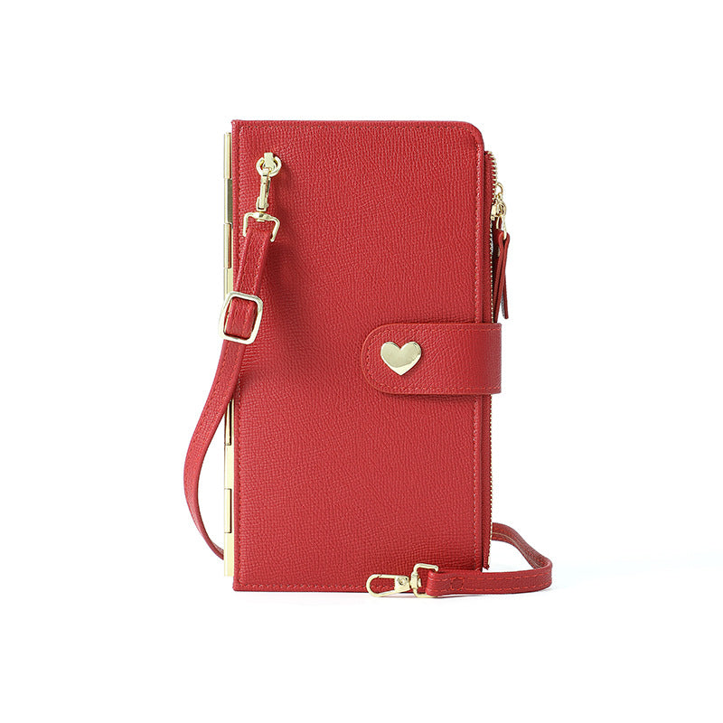 Mobile Phone Bags With Transparent Touch Screen Love Buckle Long Wallet Women Multifunctional Crossbody Shoulder Bag - myETYN