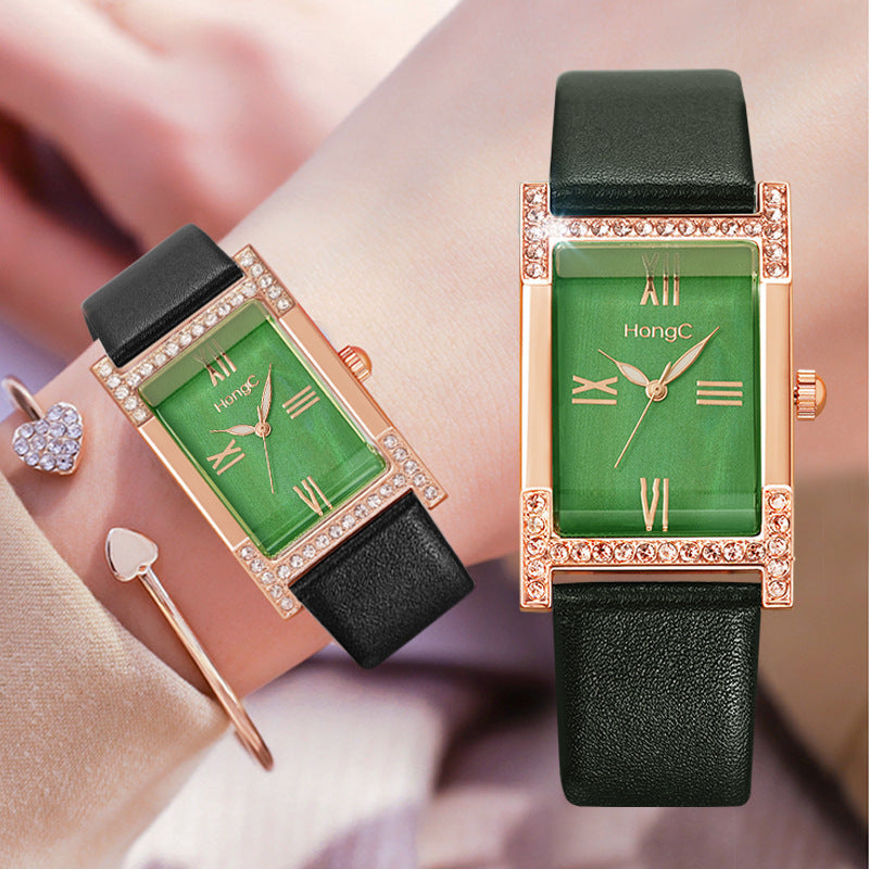 British Retro Square Plate Watch Female Simple Student Korean Version