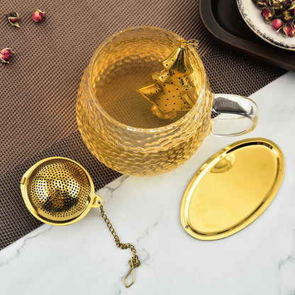 Gold Pendant Chain Tea Ball Stainless Steel Filtration Office Tea Making Device - myETYN