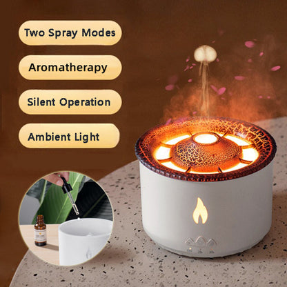 New Creative Ultrasonic Essential Oil Humidifier Volcano Aromatherapy Machine Spray Jellyfish Air Flame Humidifier Diffuser - myETYN