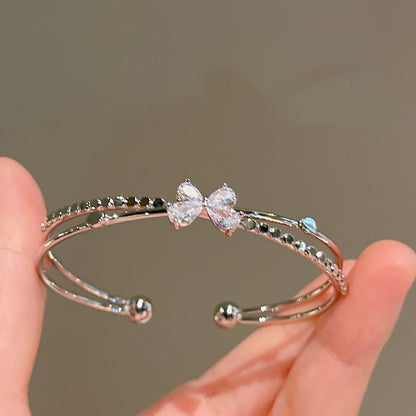 Women's Fashion Silver Niche Bow Bracelet