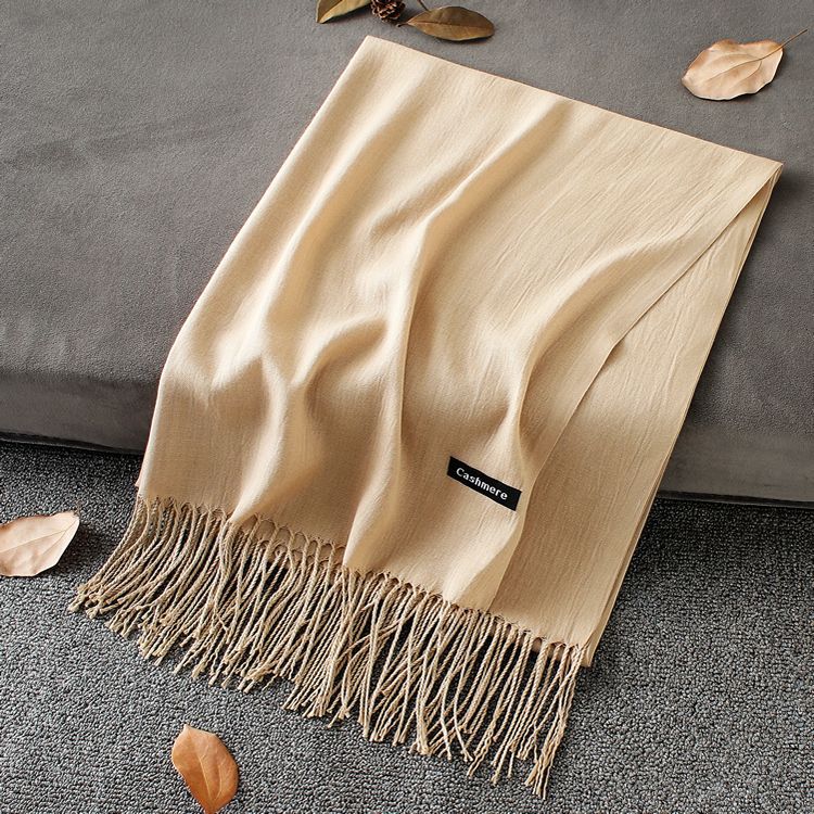 Fashion Simple Solid Color Tassel Scarf Shawl - myETYN