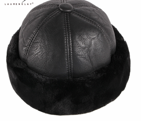 Winter Leather Warm No-brimmed Melon Hat Old Man Hat - myETYN