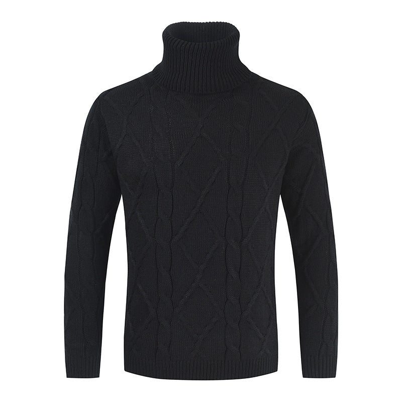 Turtleneck Sweater Men Loose Solid Color - myETYN