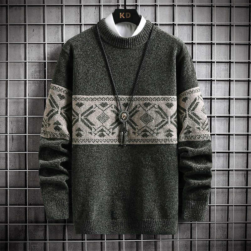 New Semi High Collar Chenille Men's Warm Sweater - myETYN