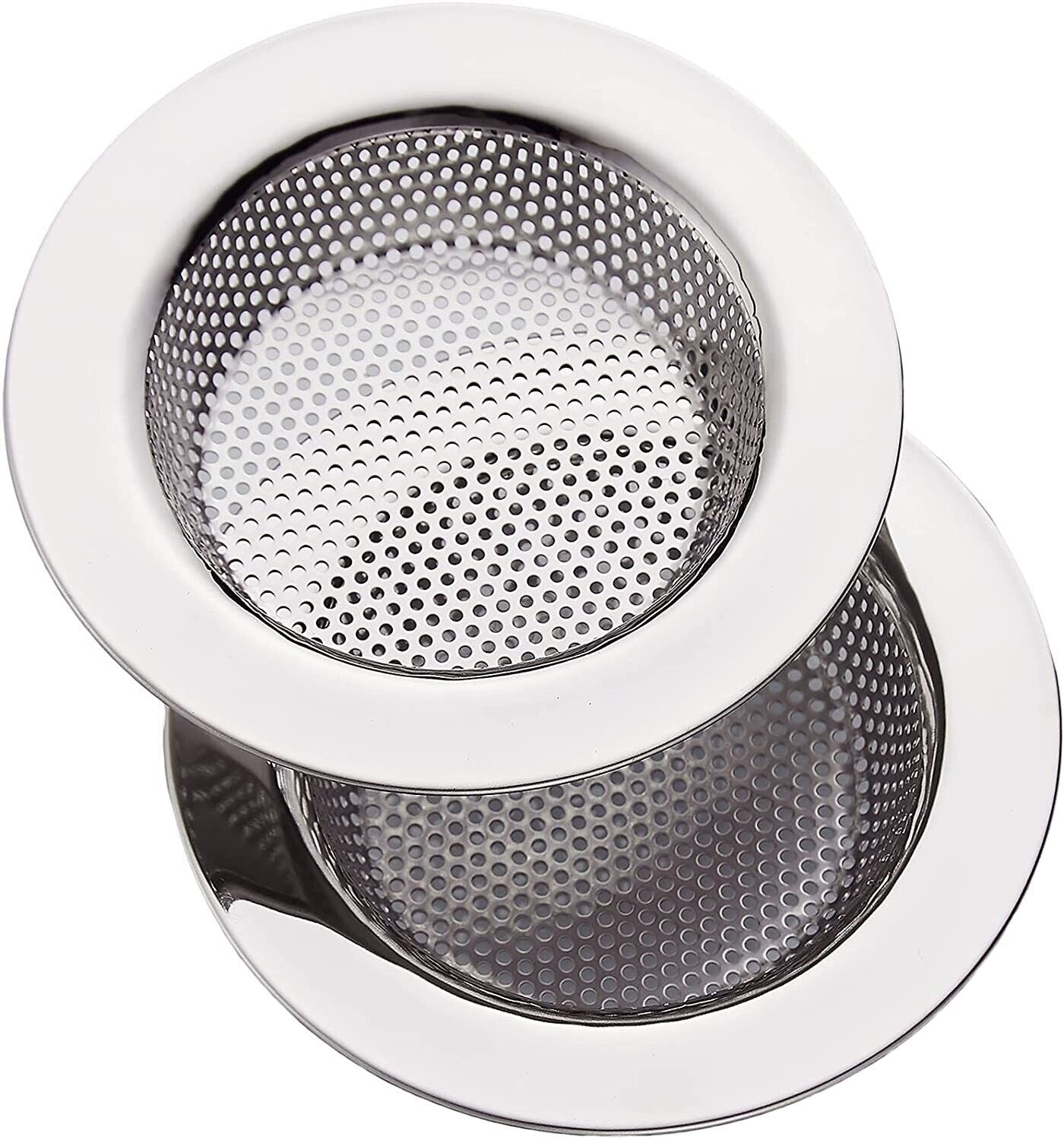 2pcs 4.5 Kitchen Sink Strainer Stopper Stainless Steel Drain Basket Waste Plug - myetyn