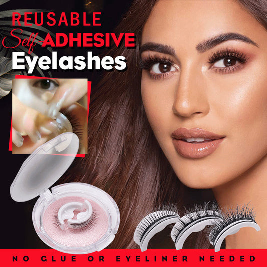 Reusable 3D Mink Lashes Natural False Eyelashes Self Adhesive Fake Glue Free Makeup Eyelash Extension Silk