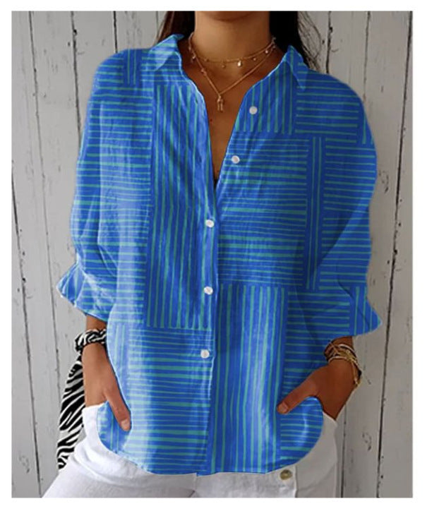 Women's European And American Fashionable Floral Pattern Printed 3D Shirt