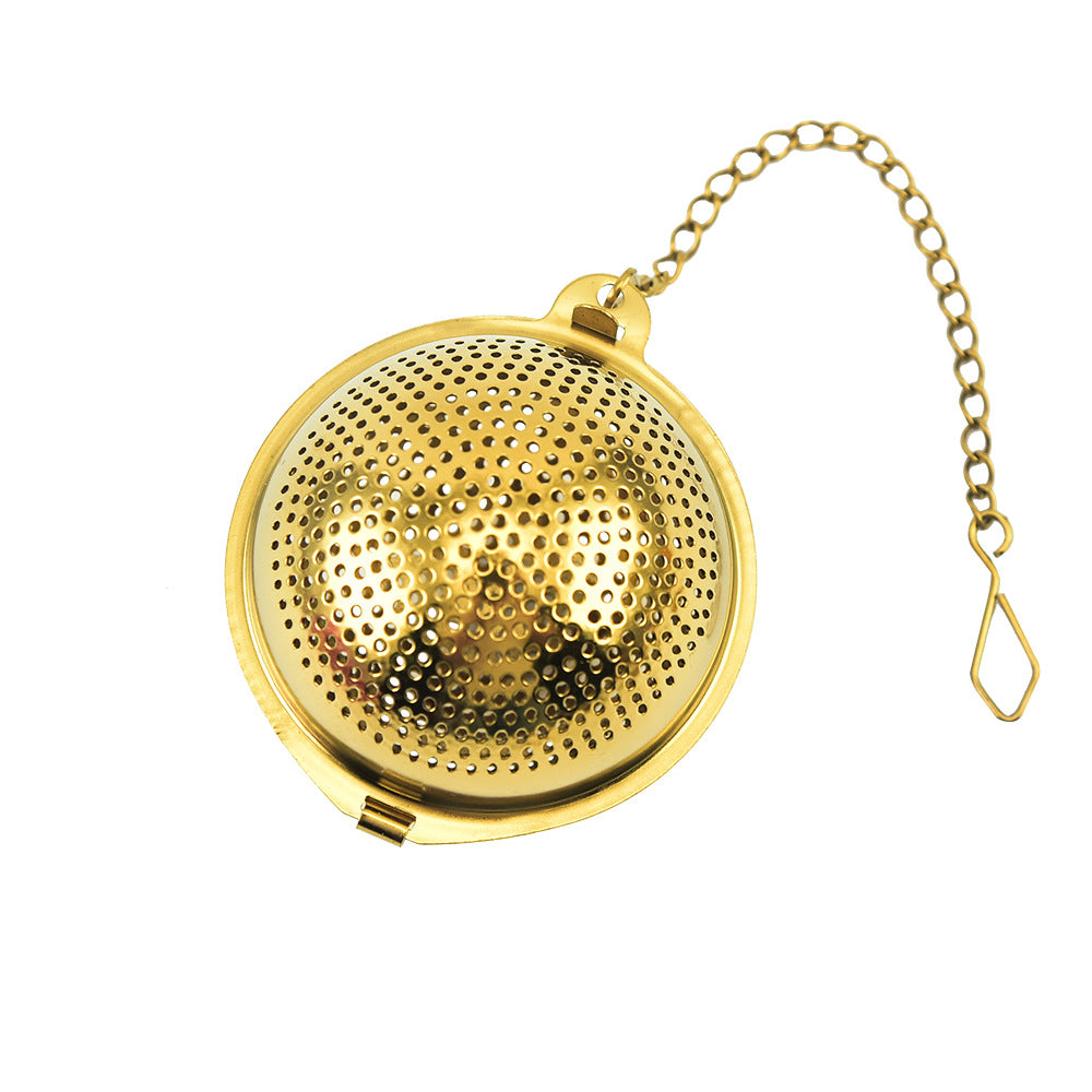 Gold Pendant Chain Tea Ball Stainless Steel Filtration Office Tea Making Device - myETYN