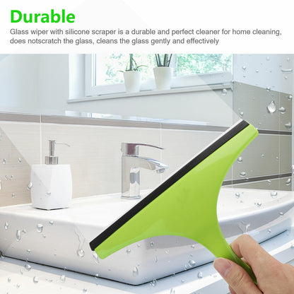 3X Glass Window Wiper Cleaner Squeegee Shower Screen Mirror Home Car Blade Brush Simple Green Car Glass Window Cleaner Wiper Cleaner Household Cleaning Brush Window Cleaning Tools - myETYN