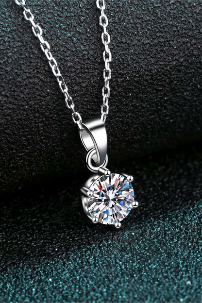 1 Carat Moissanite 925 Sterling Silver Necklace - myetyn