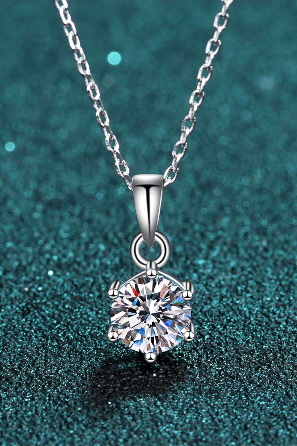 1 Carat Moissanite 925 Sterling Silver Necklace - myetyn