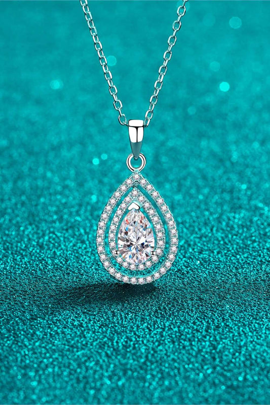 1 Carat Moissanite Teardrop Pendant Necklace - myetyn