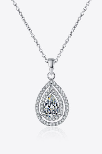 1 Carat Moissanite Teardrop Pendant Necklace - myetyn