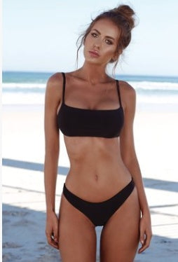 Sexy split solid color swimsuit