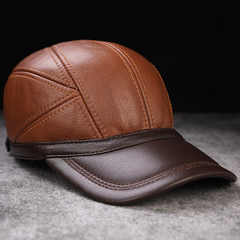 Men's cap first layer leather baseball cap - myETYN