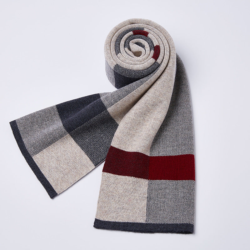 Plaid knitted wool scarf - myETYN