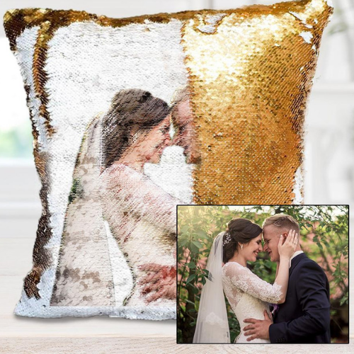 Sequins Throw Pillowcase with Custom Photo - myETYN