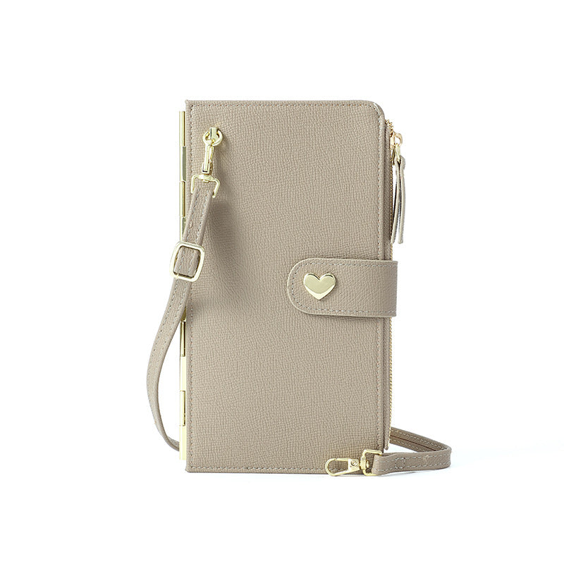 Mobile Phone Bags With Transparent Touch Screen Love Buckle Long Wallet Women Multifunctional Crossbody Shoulder Bag - myETYN