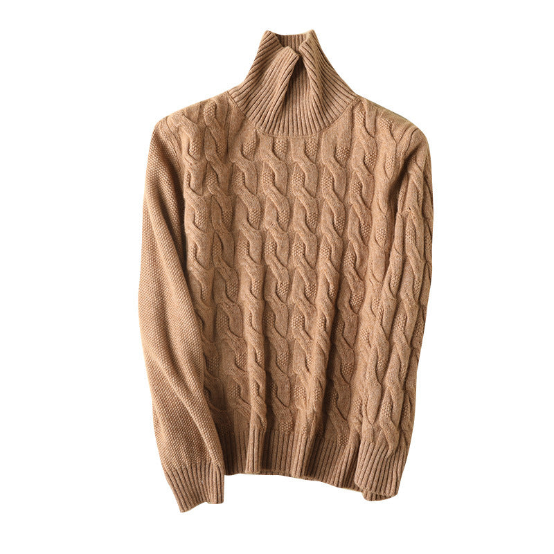 Women’s Turtleneck Cashmere Twist Knit Top