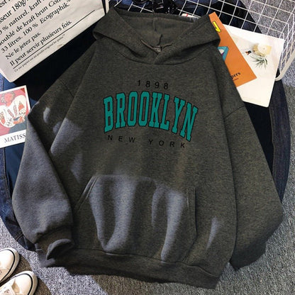 1898 Brooklyn New York Printed Women Hoodie - myetyn