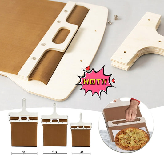 3 Sizes Sliding Pizza Peel Shovel Storage Board Pala Pizza Scorrevole Wooden Handle Transfer Pizza Kitchen Gadgets - myetyn