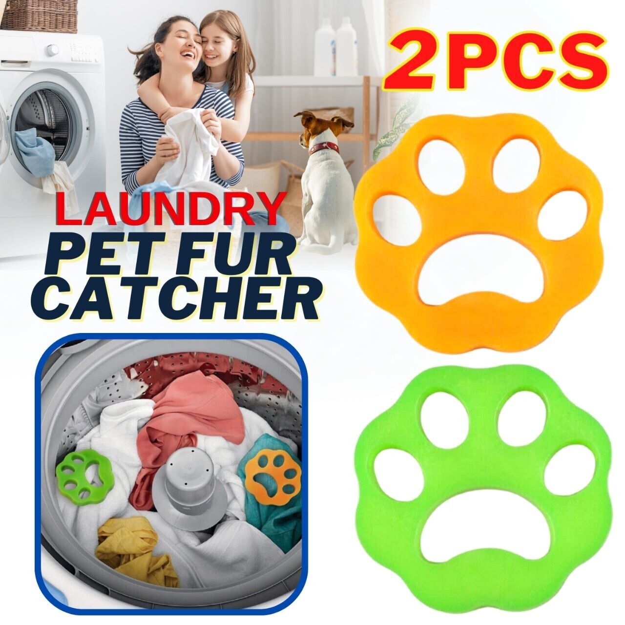 2 Pack Pet Hair Remover For Laundry Washing Machine Hair Catcher Pet Fur Catcher - myetyn