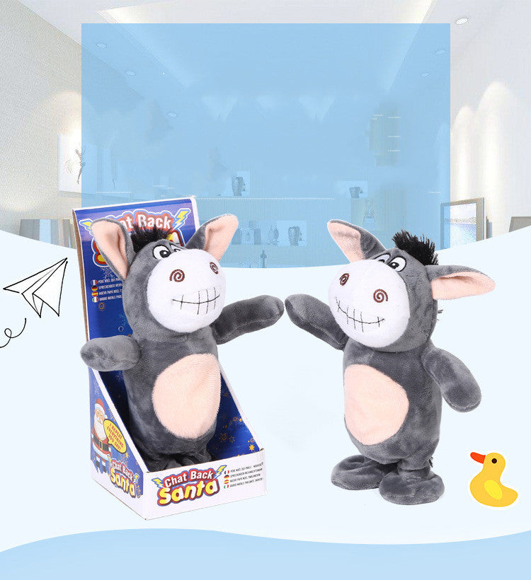 Electronic Robot Donkey Remote Control Kids Plush Toy Speak /walk/sing