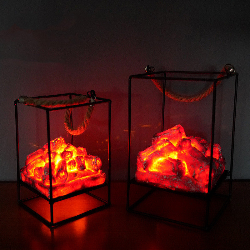 LED Flame Light Home Christmas Halloween Simulated Charcoal Fireplace Lamp - myETYN