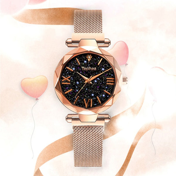 Star lazy magnet buckle quartz watch