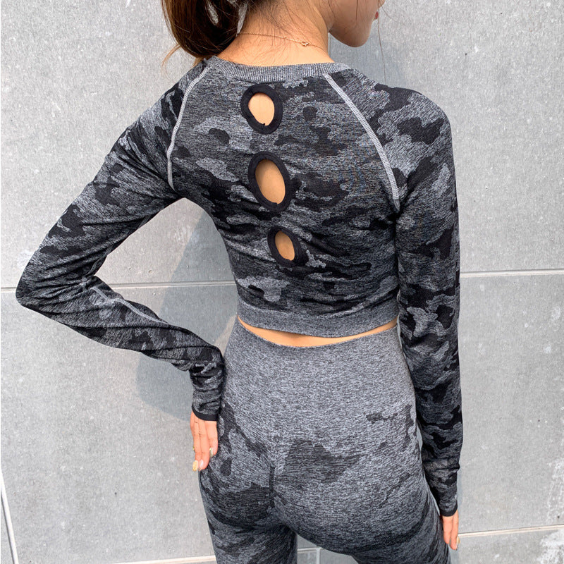 Camouflage sports top