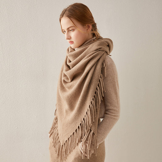 Scarf fringed cashmere shawl - myETYN