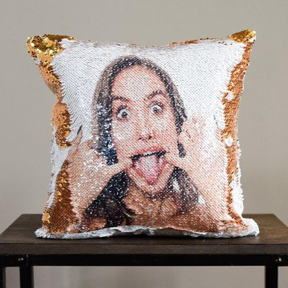 Sequins Throw Pillowcase with Custom Photo - myETYN