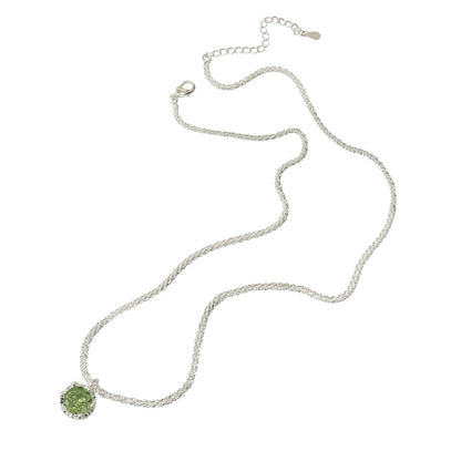 Babys Breath Green Diamond Necklace For Women