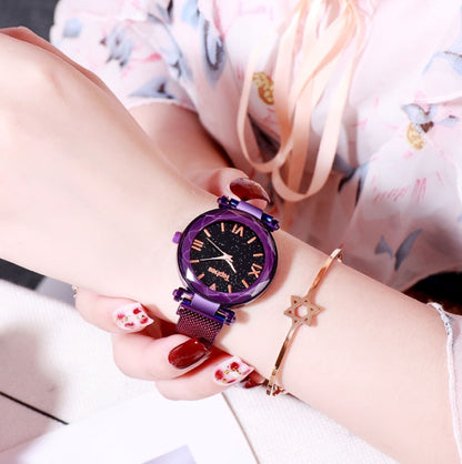 Star lazy magnet buckle quartz watch