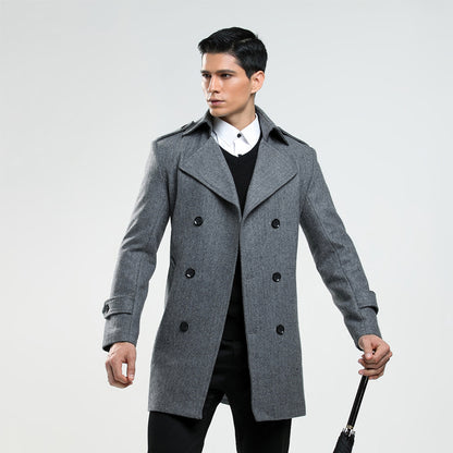 Korean Version Of Men's Slim Woolen Coat Plus Size - myETYN