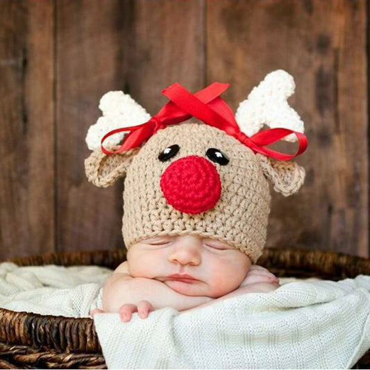 Photography costume red nose christmas ball child hat