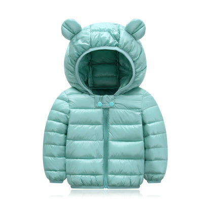 Children's cotton-padded jacket with thin ears down jacket