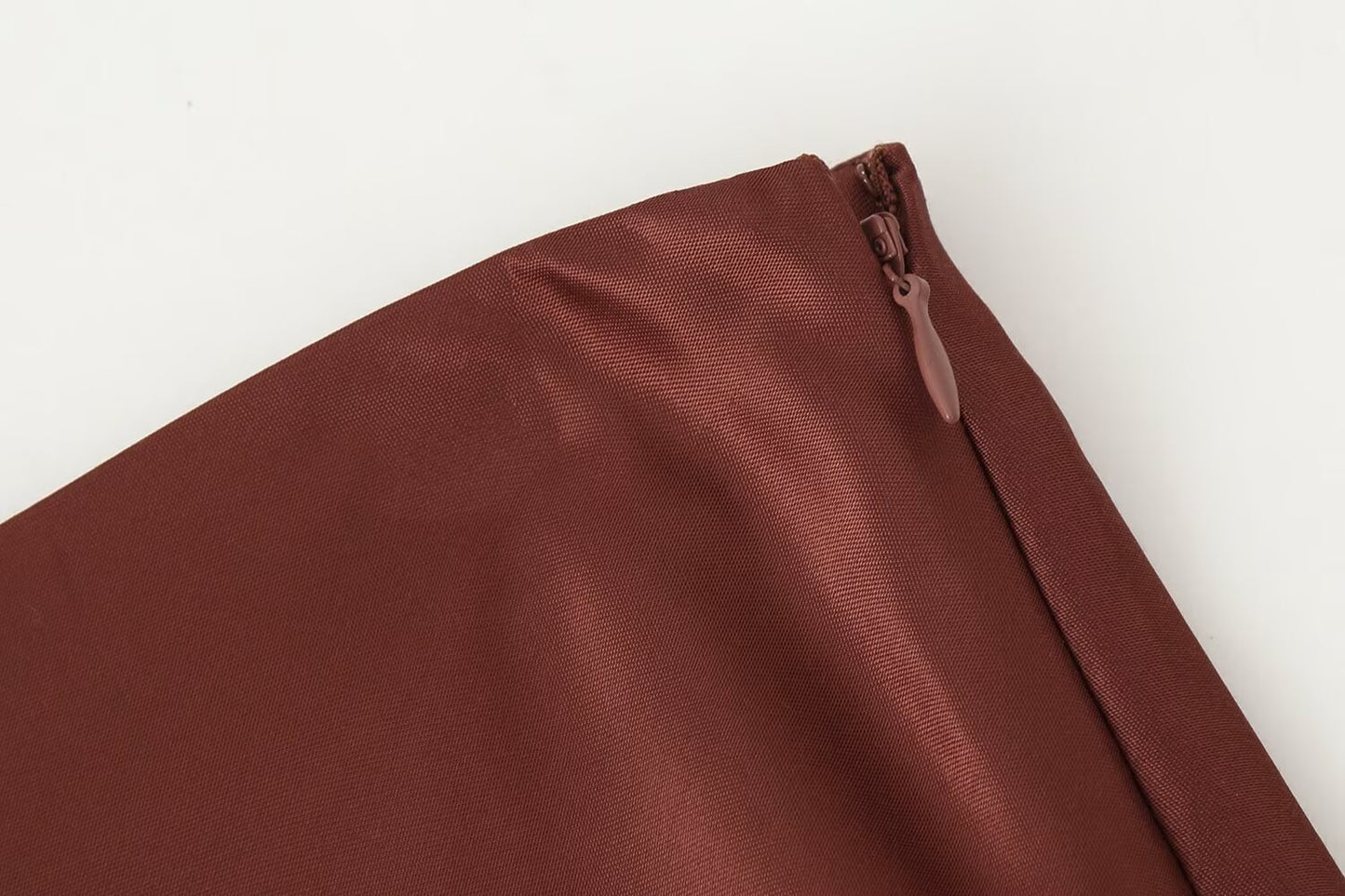 Women Clothing Top Product Casual Contrast Color Lace Trim Silk Satin Textured Skirt