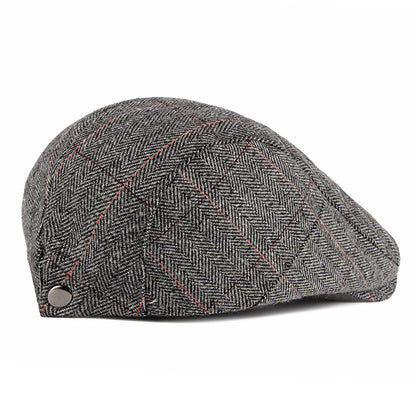 Men's British Style Classic Check Wool Beret - myETYN