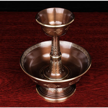 Buddhist supplies India pure copper Dharma cup red copper carved eight auspicious thickened Dharma cup wine cup