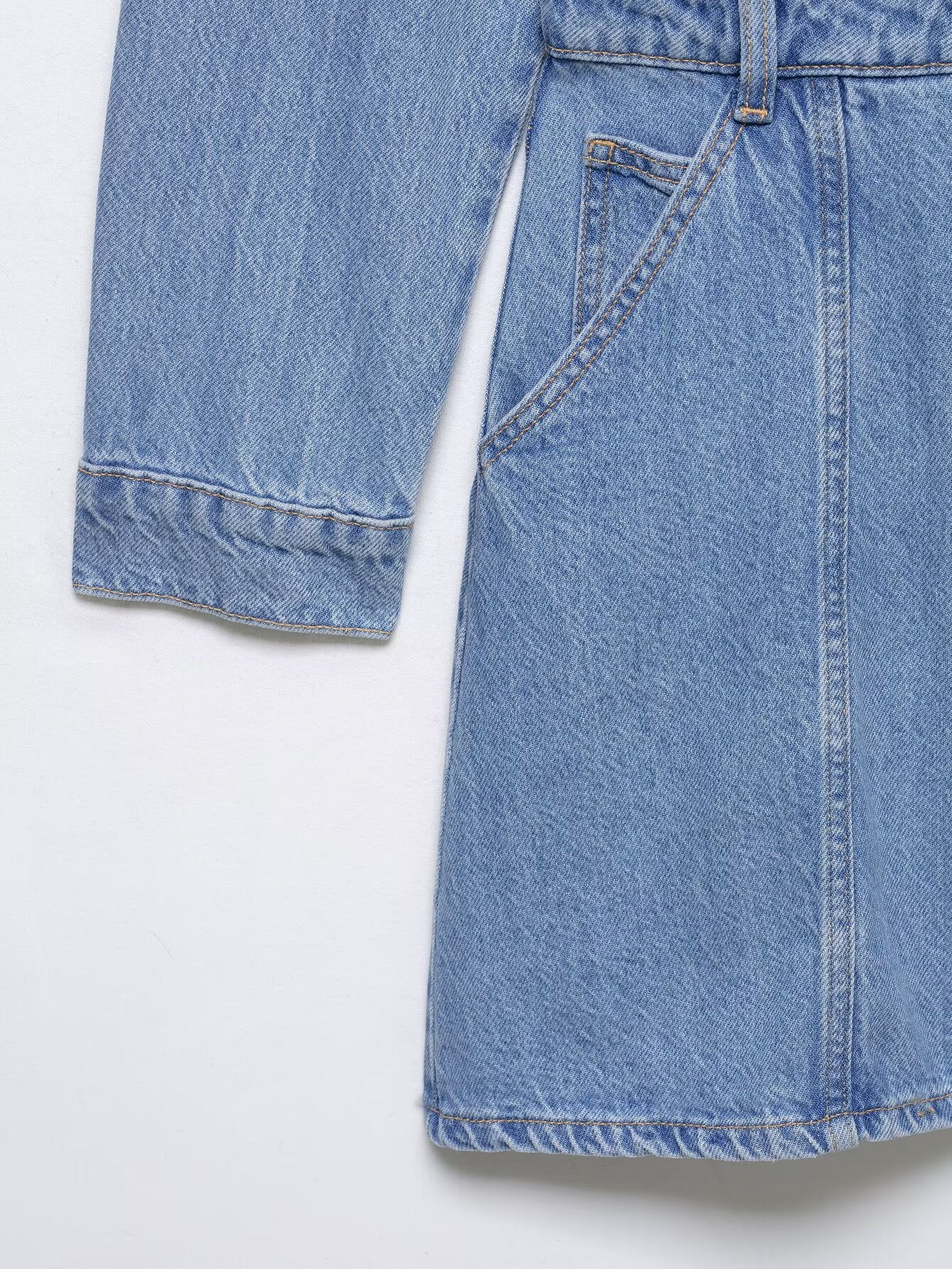 Women’s Slim Fit Denim Shirt Dress – Casual Office Button-Up Mini Dress