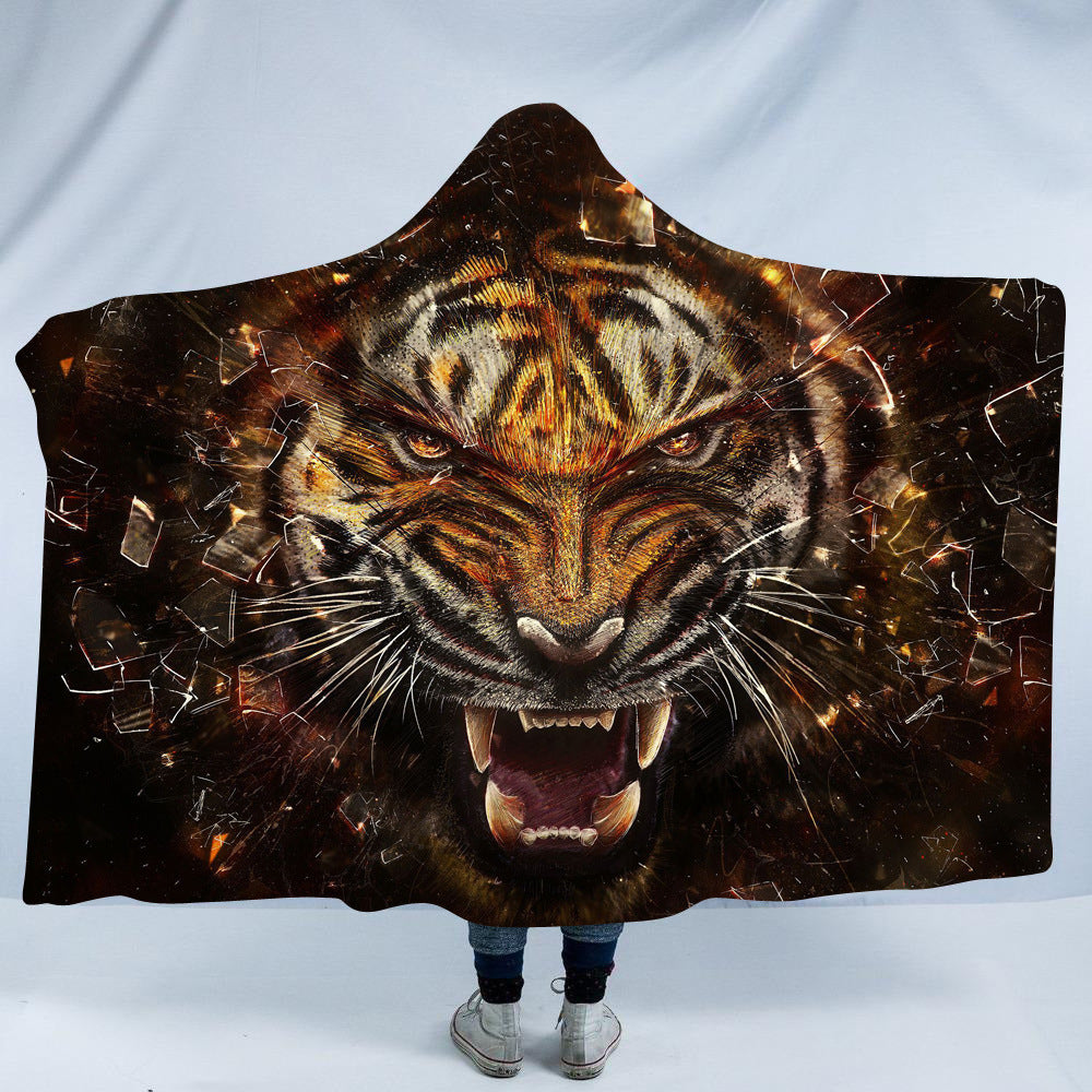 Double-Layer Tiger Plus Velvet Sofa Blanket: Perfect for Home Leisure and Laziness