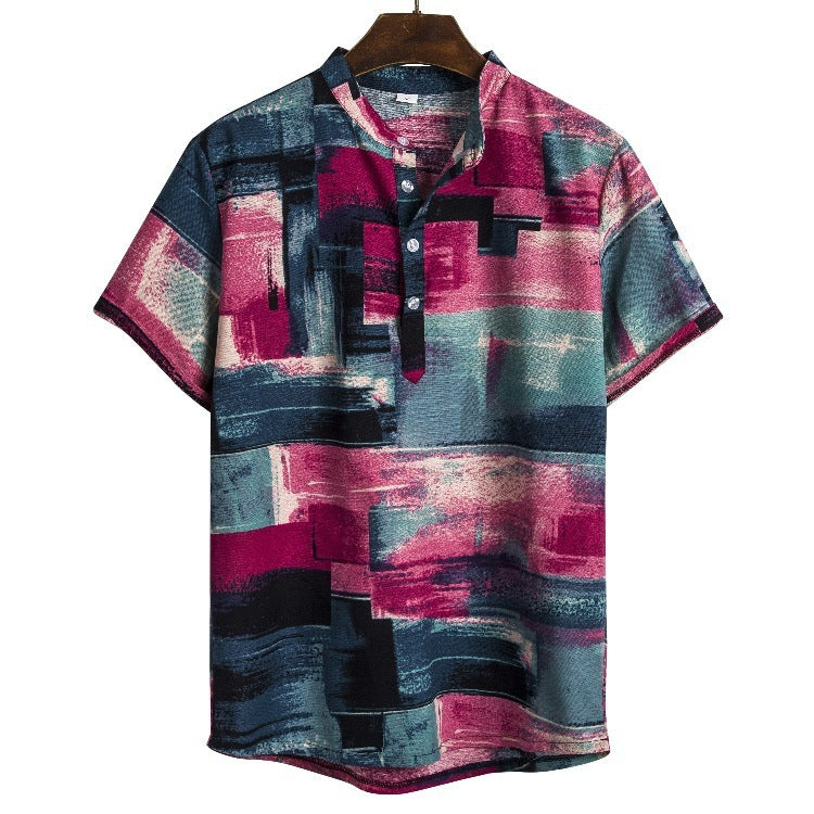 Men's linen printed shirt