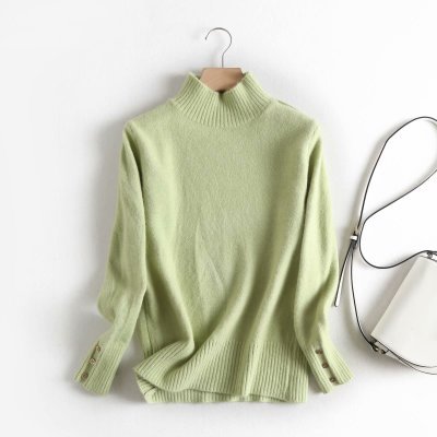 Pullover High-Collar Long-Sleeve Knitted Sweater