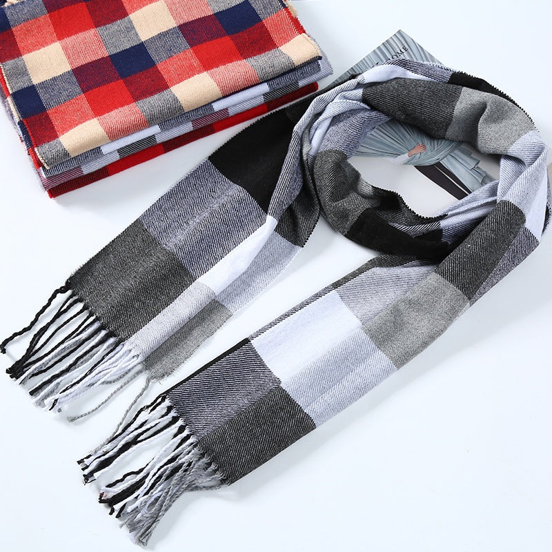 Cashmere warm fashion plaid ladies bib - myETYN