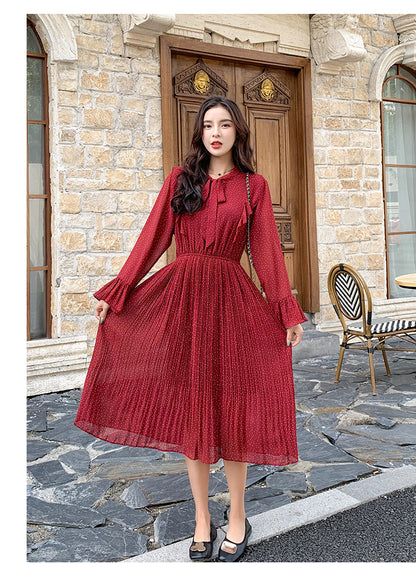 Polka Dot Chiffon Dress