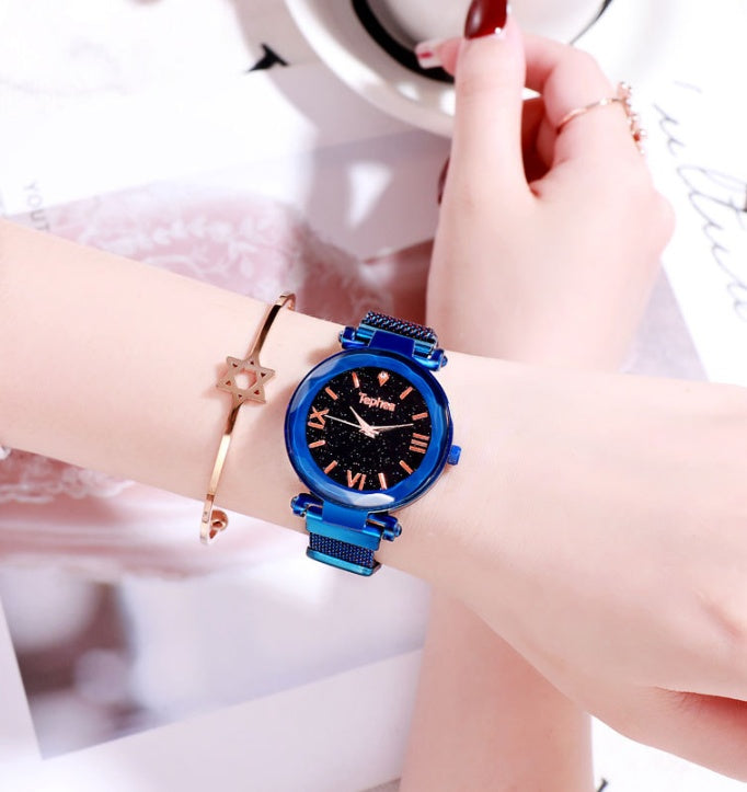 Star lazy magnet buckle quartz watch